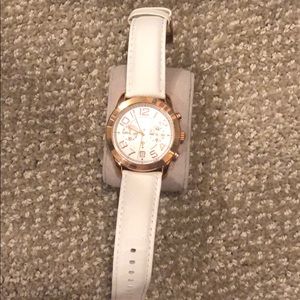 Michael Kors Rose Gold and White Watch